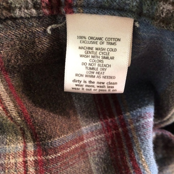 Horny Toad Mens Medium Organic Cotton Plaid Flannel Shirt Button Up Pockets L/S - Picture 5 of 6